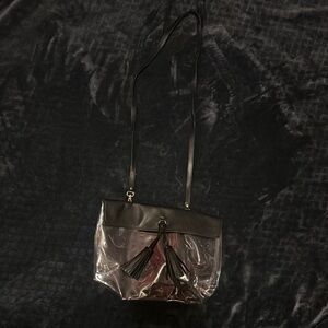 Transparent Black Tassel Shoulder Bag